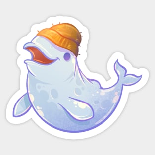 Cute Beanie Beluga Whale Sticker